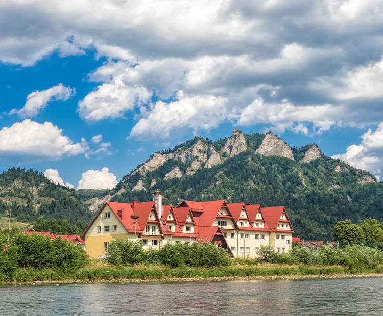 Hotel na poľskej strane Dunajca